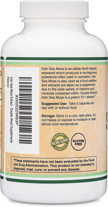 DOUBLE WOOD SUPPLEMENTS - Double Wood Supplements Irish Sea Moss 1200Mg. 180 Capsulas - The Red Vitamin MX - Suplementos Alimenticios - {{ shop.shopifyCountryName }}