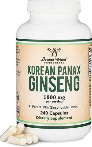 DOUBLE WOOD SUPPLEMENTS - Double Wood Supplements Korean Panax Ginseng 1000Mg. 240 Capsulas - The Red Vitamin MX - Suplementos Alimenticios - {{ shop.shopifyCountryName }}