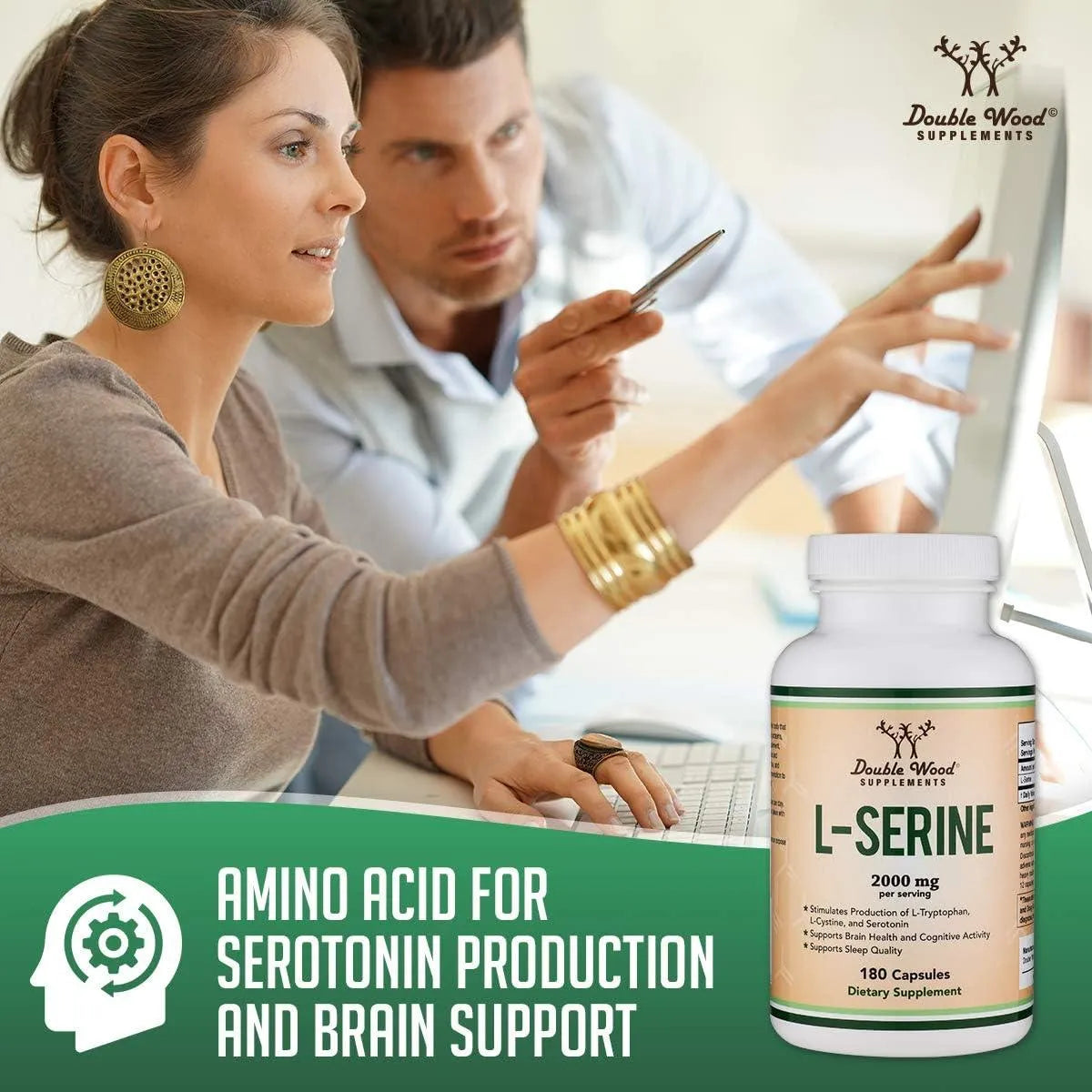 DOUBLE WOOD SUPPLEMENTS - Double Wood Supplements L-Serine 2000Mg. 180 Capsulas - The Red Vitamin MX - Suplementos Alimenticios - {{ shop.shopifyCountryName }}