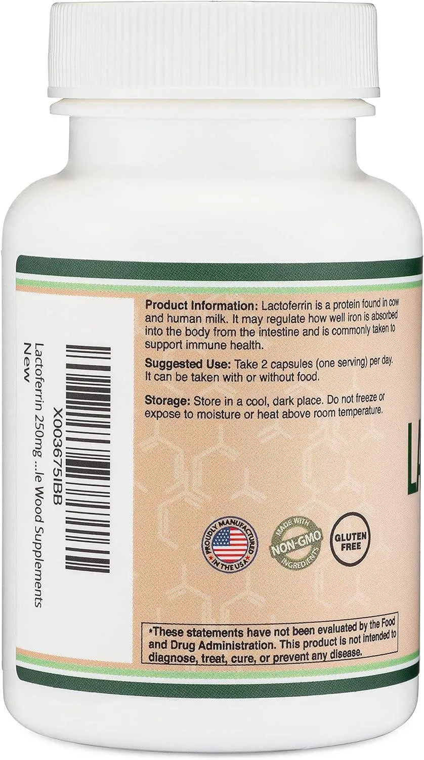 DOUBLE WOOD SUPPLEMENTS - Double Wood Supplements Lactoferrin 250Mg. 60 Capsulas - The Red Vitamin MX - Suplementos Alimenticios - {{ shop.shopifyCountryName }}