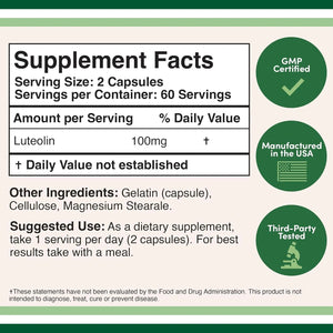 DOUBLE WOOD SUPPLEMENTS - Double Wood Supplements Luteolin 100Mg. 120 Capsulas - The Red Vitamin MX - Suplementos Alimenticios - {{ shop.shopifyCountryName }}