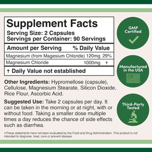 DOUBLE WOOD SUPPLEMENTS - Double Wood Supplements Magnesium Chloride 1000Mg. 180 Capsulas - The Red Vitamin MX - Suplementos Alimenticios - {{ shop.shopifyCountryName }}