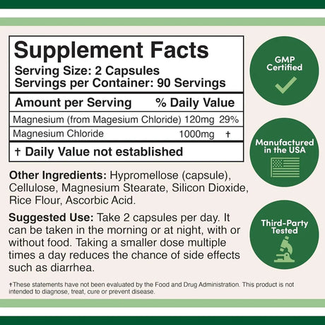DOUBLE WOOD SUPPLEMENTS - Double Wood Supplements Magnesium Chloride 1000Mg. 180 Capsulas - The Red Vitamin MX - Suplementos Alimenticios - {{ shop.shopifyCountryName }}