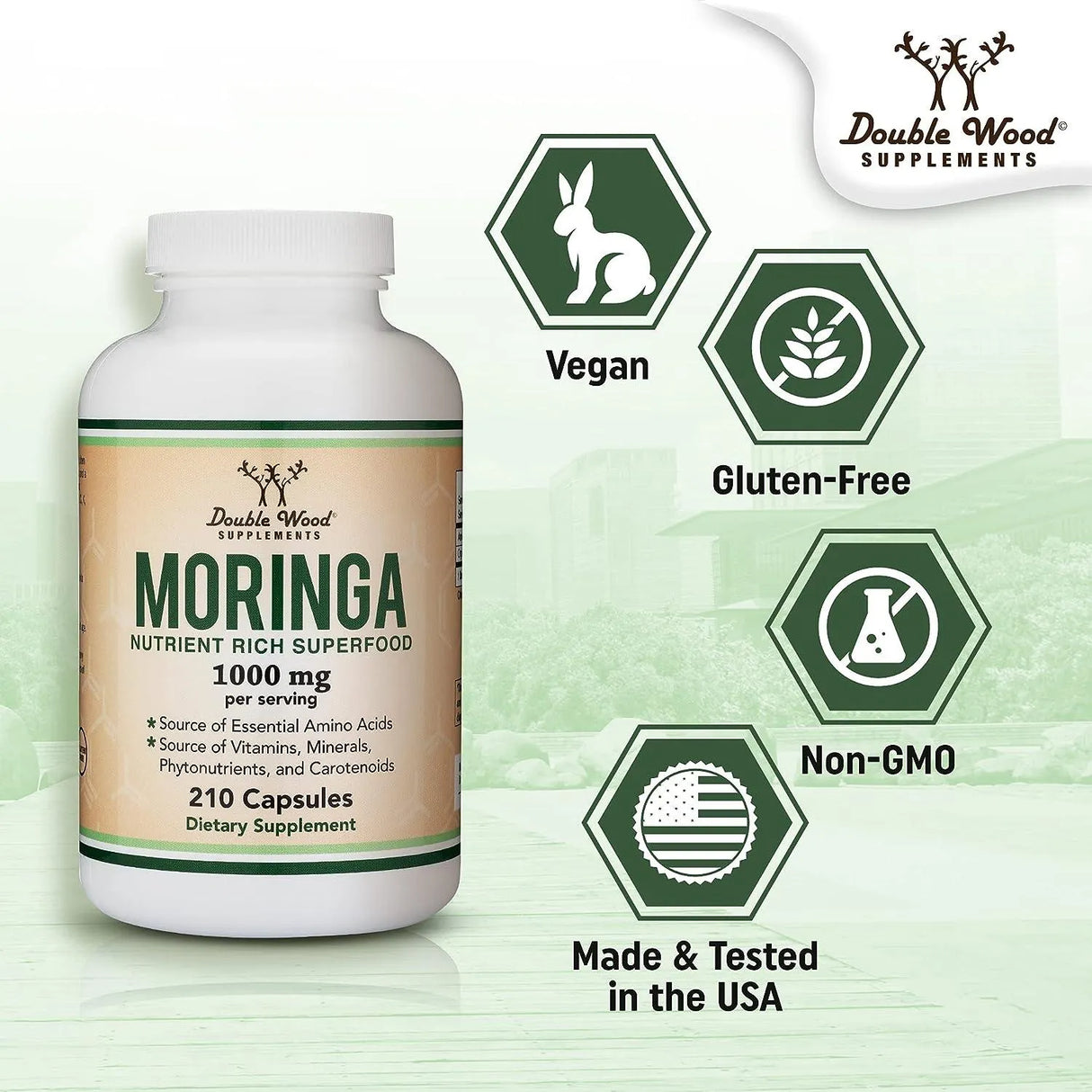 DOUBLE WOOD SUPPLEMENTS - Double Wood Supplements Moringa 1000Mg. 210 Capsulas - The Red Vitamin MX - Suplementos Alimenticios - {{ shop.shopifyCountryName }}