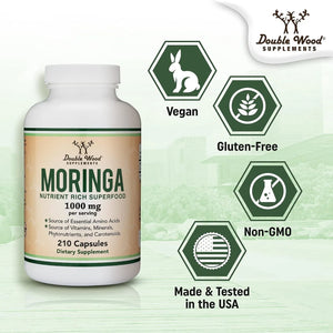 DOUBLE WOOD SUPPLEMENTS - Double Wood Supplements Moringa 1000Mg. 210 Capsulas - The Red Vitamin MX - Suplementos Alimenticios - {{ shop.shopifyCountryName }}