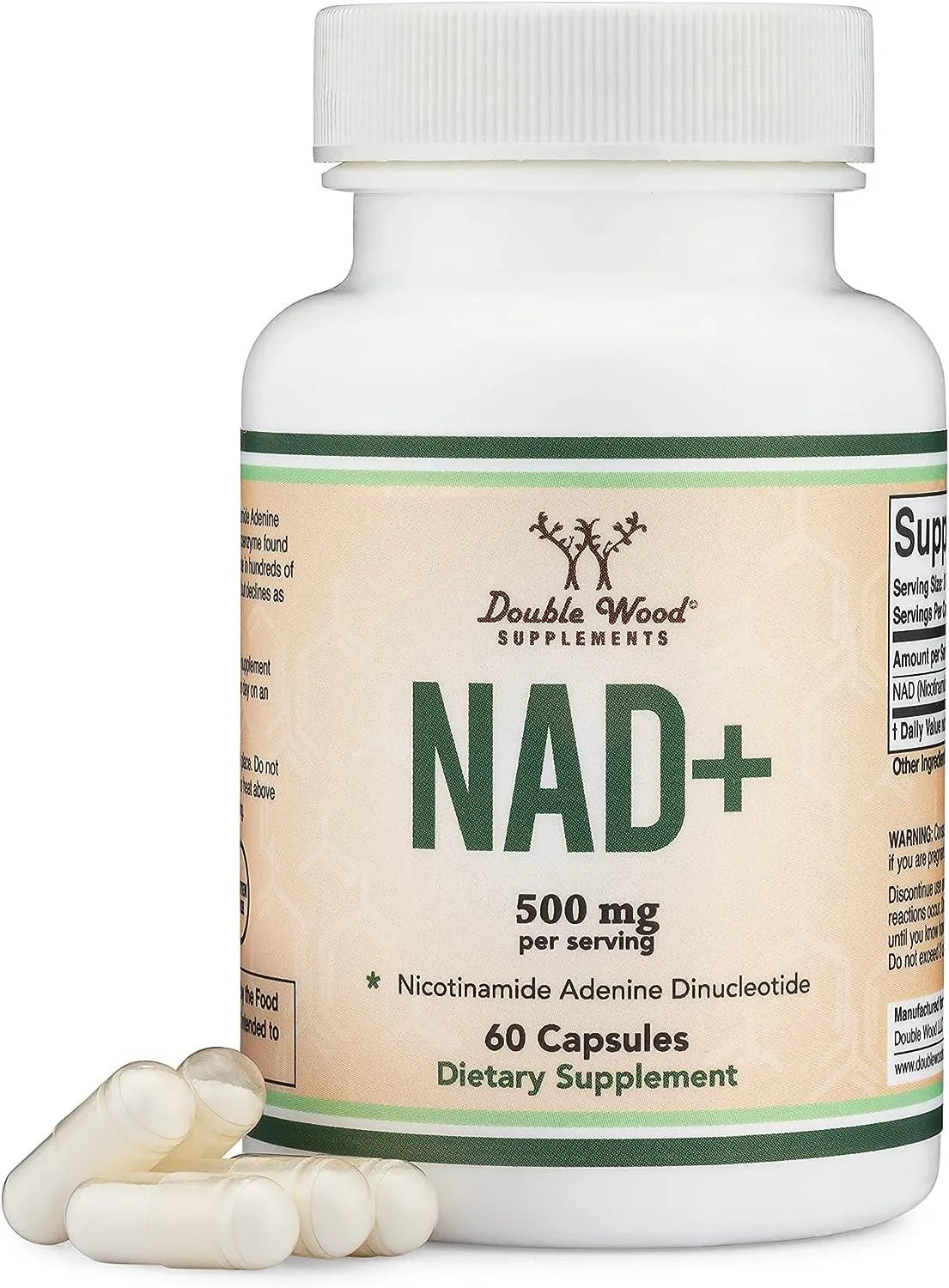 DOUBLE WOOD SUPPLEMENTS - Double Wood Supplements NAD+ Supplement 500Mg. 60 Capsulas - The Red Vitamin MX - Suplementos Alimenticios - {{ shop.shopifyCountryName }}