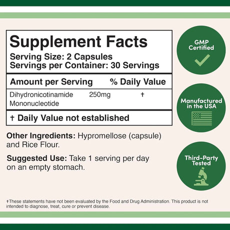 DOUBLE WOOD SUPPLEMENTS - Double Wood Supplements NMNH 250Mg. 60 Capsulas - The Red Vitamin MX - Suplementos Alimenticios - {{ shop.shopifyCountryName }}