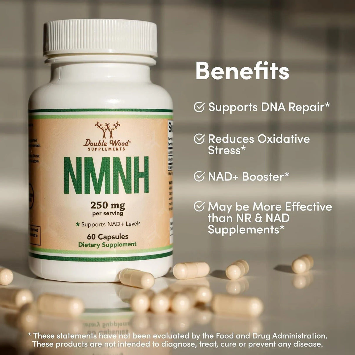 DOUBLE WOOD SUPPLEMENTS - Double Wood Supplements NMNH 250Mg. 60 Capsulas - The Red Vitamin MX - Suplementos Alimenticios - {{ shop.shopifyCountryName }}