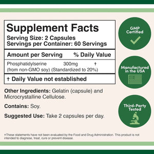 DOUBLE WOOD SUPPLEMENTS - Double Wood Supplements PhosphatidylSerine 300Mg. 120 Capsulas - The Red Vitamin MX - Suplementos Alimenticios - {{ shop.shopifyCountryName }}