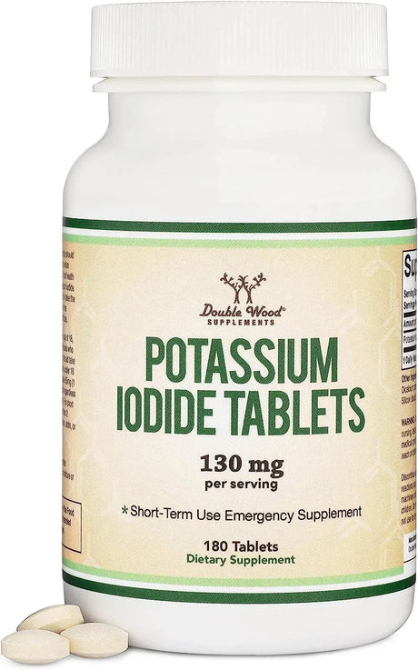 DOUBLE WOOD SUPPLEMENTS - Double Wood Supplements Potassium Iodide Radiation Tablets 130Mg. 180 Tabletas - The Red Vitamin MX - Suplementos Alimenticios - {{ shop.shopifyCountryName }}