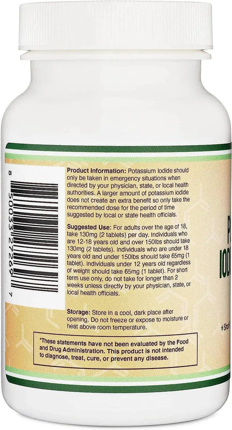 DOUBLE WOOD SUPPLEMENTS - Double Wood Supplements Potassium Iodide Radiation Tablets 130Mg. 180 Tabletas - The Red Vitamin MX - Suplementos Alimenticios - {{ shop.shopifyCountryName }}