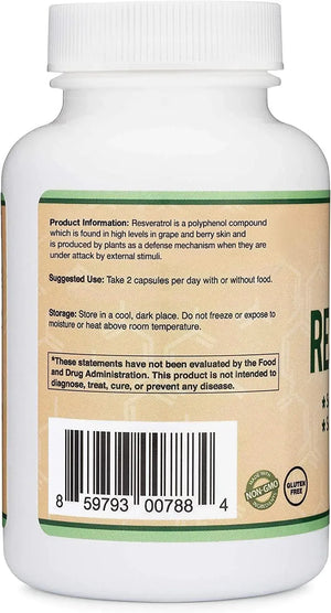 DOUBLE WOOD SUPPLEMENTS - Double Wood Supplements Resveratrol 500Mg. 120 Capsulas - The Red Vitamin MX - Suplementos Alimenticios - {{ shop.shopifyCountryName }}