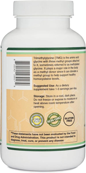 DOUBLE WOOD SUPPLEMENTS - Double Wood Supplements TMG Trimethylglycine 1000Mg. 180 Capsulas - The Red Vitamin MX - Suplementos Alimenticios - {{ shop.shopifyCountryName }}