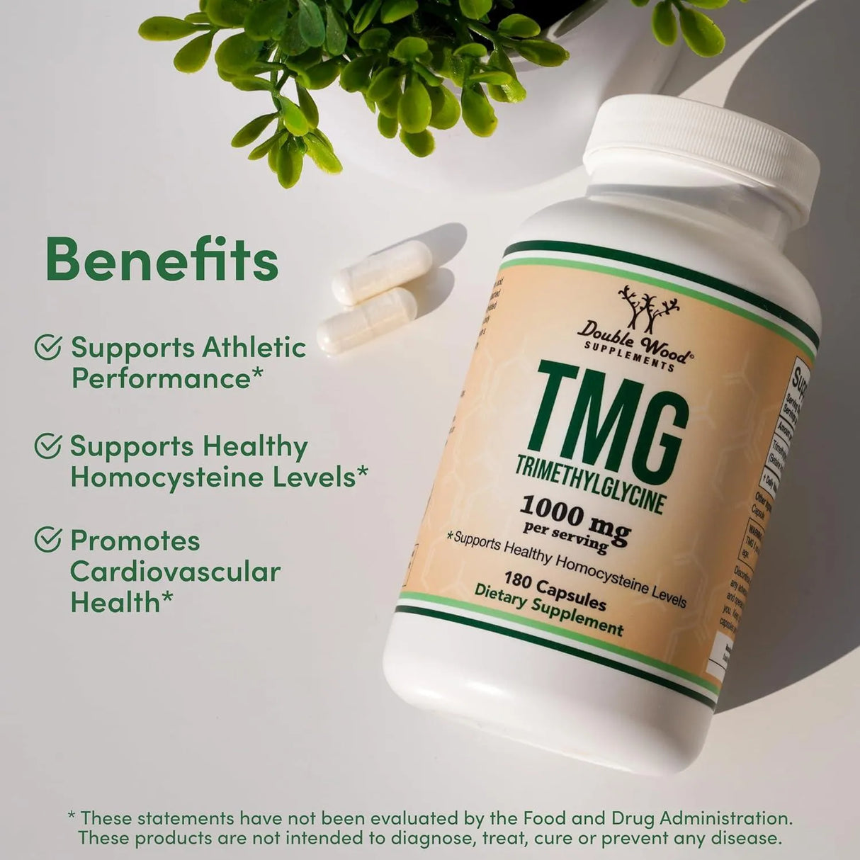 DOUBLE WOOD SUPPLEMENTS - Double Wood Supplements TMG Trimethylglycine 1000Mg. 180 Capsulas - The Red Vitamin MX - Suplementos Alimenticios - {{ shop.shopifyCountryName }}