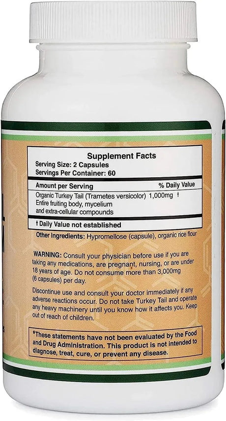 DOUBLE WOOD SUPPLEMENTS - Double Wood Supplements Turkey Tail Mushroom 120 Capsulas - The Red Vitamin MX - Suplementos Alimenticios - {{ shop.shopifyCountryName }}