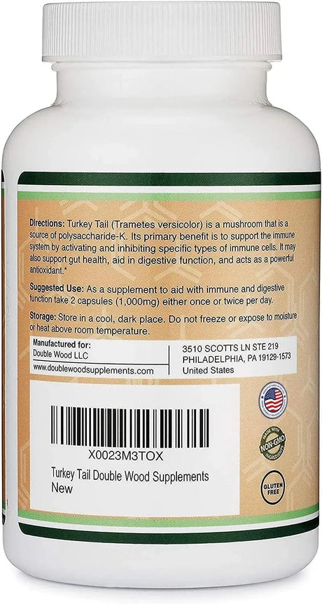 DOUBLE WOOD SUPPLEMENTS - Double Wood Supplements Turkey Tail Mushroom 120 Capsulas - The Red Vitamin MX - Suplementos Alimenticios - {{ shop.shopifyCountryName }}