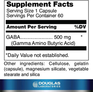 DOUGLAS LABORATORIES - Douglas Laboratories GABA 500Mg. 60 Capsulas - The Red Vitamin MX - Suplementos Alimenticios - {{ shop.shopifyCountryName }}