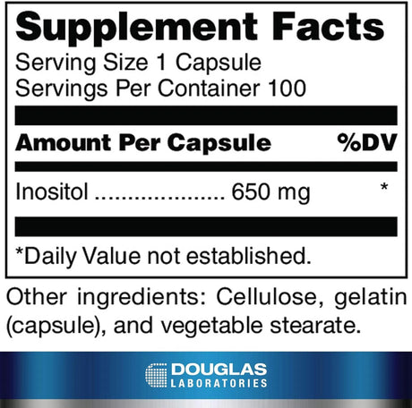 DOUGLAS LABORATORIES - Douglas Laboratories Inositol 650Mg. 100 Capsulas - The Red Vitamin MX - Suplementos Alimenticios - {{ shop.shopifyCountryName }}