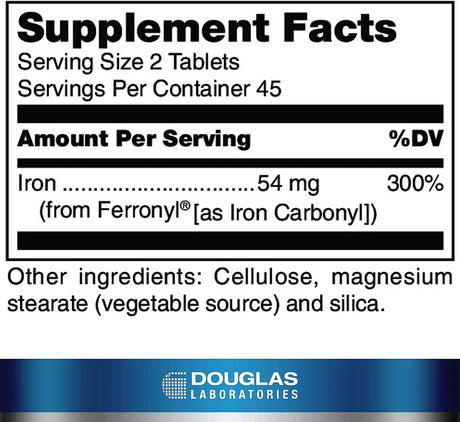 DOUGLAS LABORATORIES - Douglas Laboratories Timed Released Iron 90 Tabletas - The Red Vitamin MX - Suplementos Alimenticios - {{ shop.shopifyCountryName }}