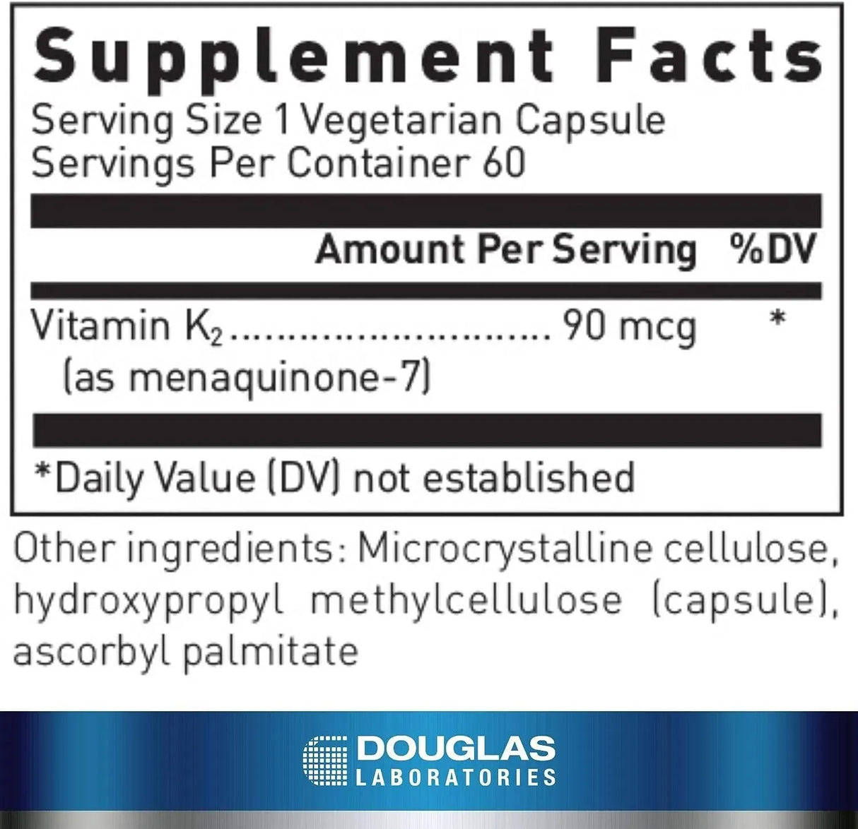 DOUGLAS LABORATORIES - Douglas Laboratories Vitamin K2 60 Capsulas - The Red Vitamin MX - Suplementos Alimenticios - {{ shop.shopifyCountryName }}