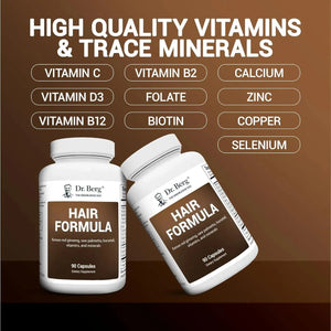DR. BERG - Dr. Berg Hair Formula All in One Vitamins for Hair, Skin & Nail 90 Capsulas - The Red Vitamin MX - Suplementos Alimenticios - {{ shop.shopifyCountryName }}