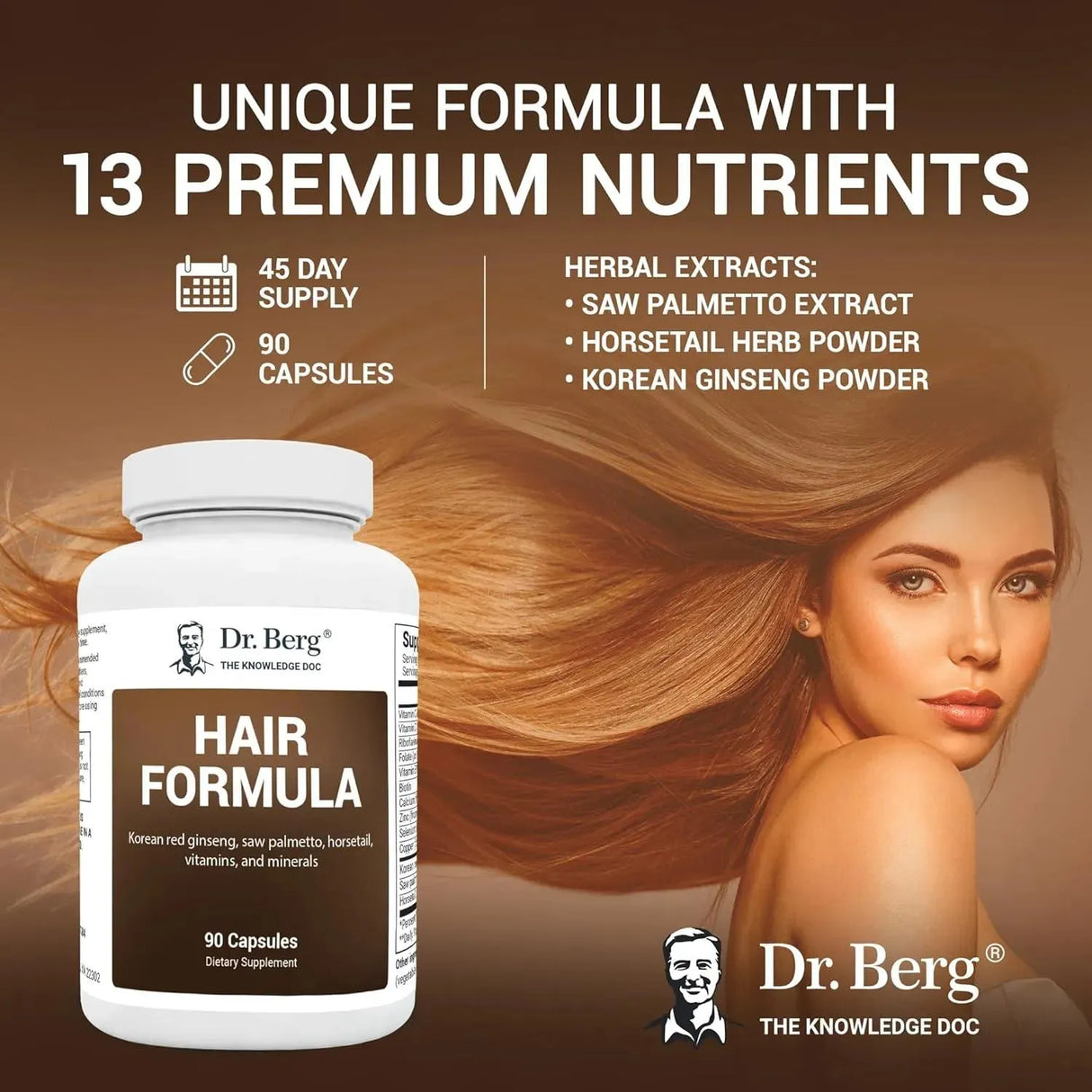 DR. BERG - Dr. Berg Hair Formula All in One Vitamins for Hair, Skin & Nail 90 Capsulas - The Red Vitamin MX - Suplementos Alimenticios - {{ shop.shopifyCountryName }}