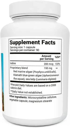 DR. BERG - Dr. Berg's Sea Kelp Enhanced Iodine 90 Capsulas - The Red Vitamin MX - Suplementos Alimenticios - {{ shop.shopifyCountryName }}