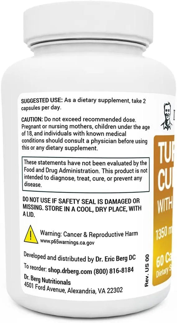 DR. BERG - Dr. Berg Turmeric Curcumin with Bioperine 60 Capsulas - The Red Vitamin MX - Suplementos Alimenticios - {{ shop.shopifyCountryName }}