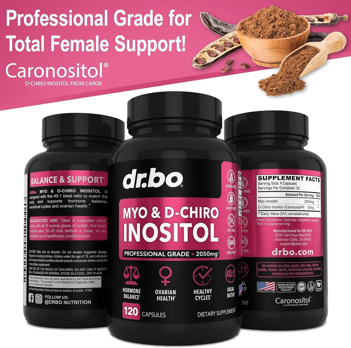 DR. BO - DR. BO Myo-Inositol & D-Chiro Inositol 120 Capsulas - The Red Vitamin MX - Suplementos Alimenticios - {{ shop.shopifyCountryName }}