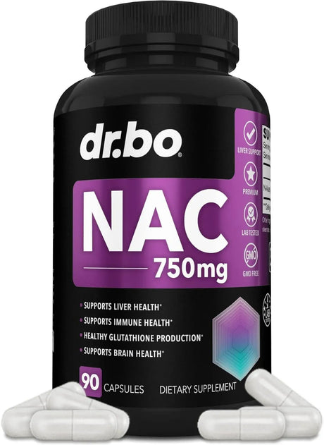 DR. BO - DR. BO NAC N-Acetyl Cysteine 750Mg. 90 Capsulas - The Red Vitamin MX - Suplementos Alimenticios - {{ shop.shopifyCountryName }}