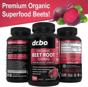 DR. BO - DR. BO Organic Beet Root Capsules 1350Mg. 120 Tabletas - The Red Vitamin MX - Suplementos Alimenticios - {{ shop.shopifyCountryName }}