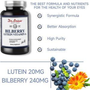 DR BRIAN - Dr. Brian Eye Vitamins Bilberry Extract with Lutein 60 Capsulas - The Red Vitamin MX - Suplementos Alimenticios - {{ shop.shopifyCountryName }}