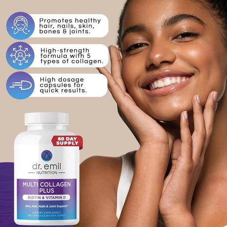 DR EMIL NUTRITION - DR EMIL NUTRITION Multi Collagen Peptides Plus Biotin and Vitamin D 180 Capsulas - The Red Vitamin MX - Suplementos Alimenticios - {{ shop.shopifyCountryName }}