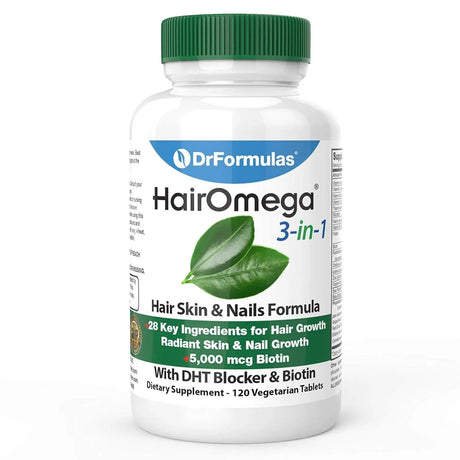 DR FORMULAS - DrFormulas HairOmega 3-in-1 Hair Growth Vitamins 120 Tabletas - The Red Vitamin MX - Suplementos Alimenticios - {{ shop.shopifyCountryName }}