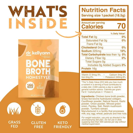 DR. KELLYANN - Dr. Kellyann Bone Broth Collagen Powder 7 Paquetes 18.5Gr. - The Red Vitamin MX - Suplementos Alimenticios - {{ shop.shopifyCountryName }}