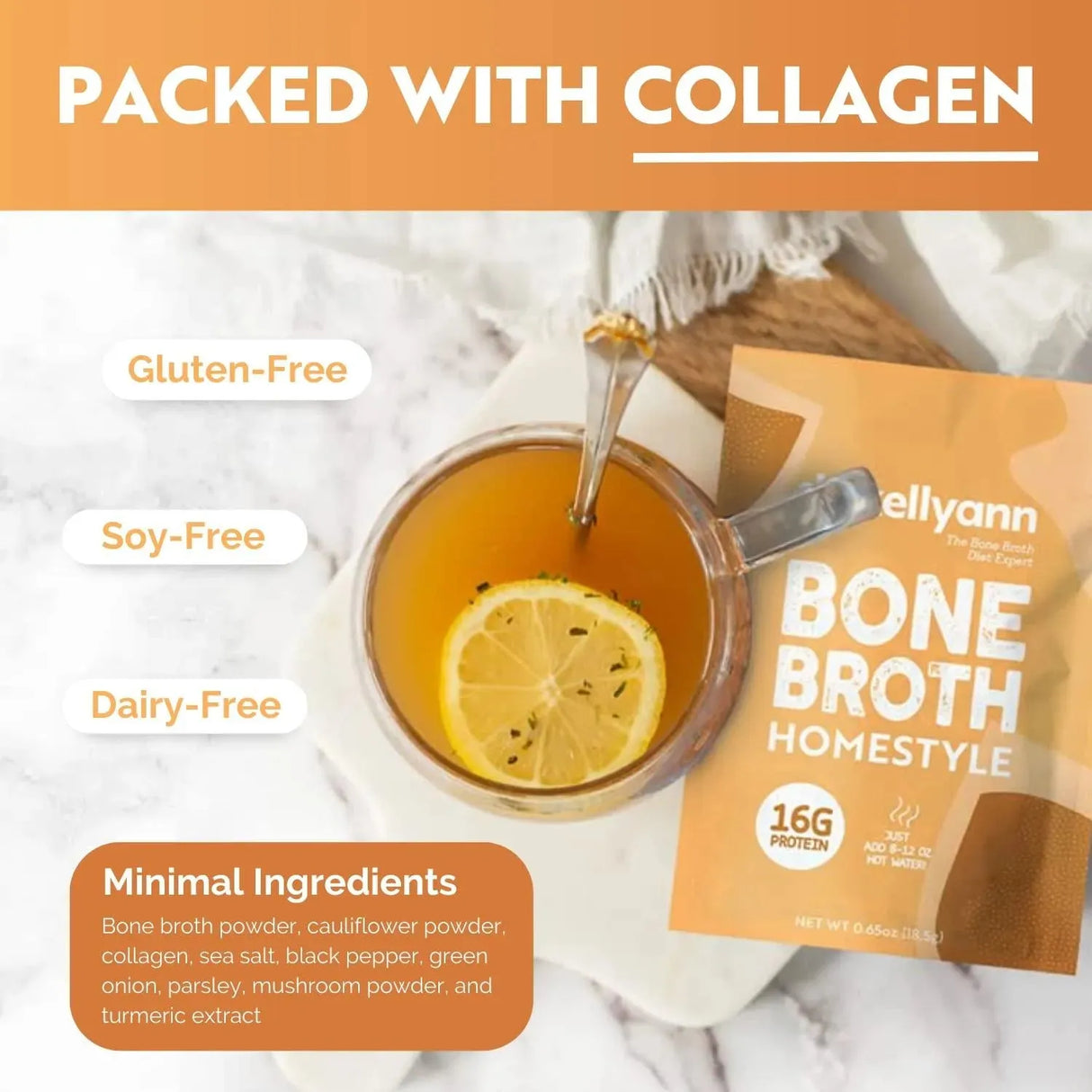 DR. KELLYANN - Dr. Kellyann Bone Broth Collagen Powder 7 Paquetes 18.5Gr. - The Red Vitamin MX - Suplementos Alimenticios - {{ shop.shopifyCountryName }}