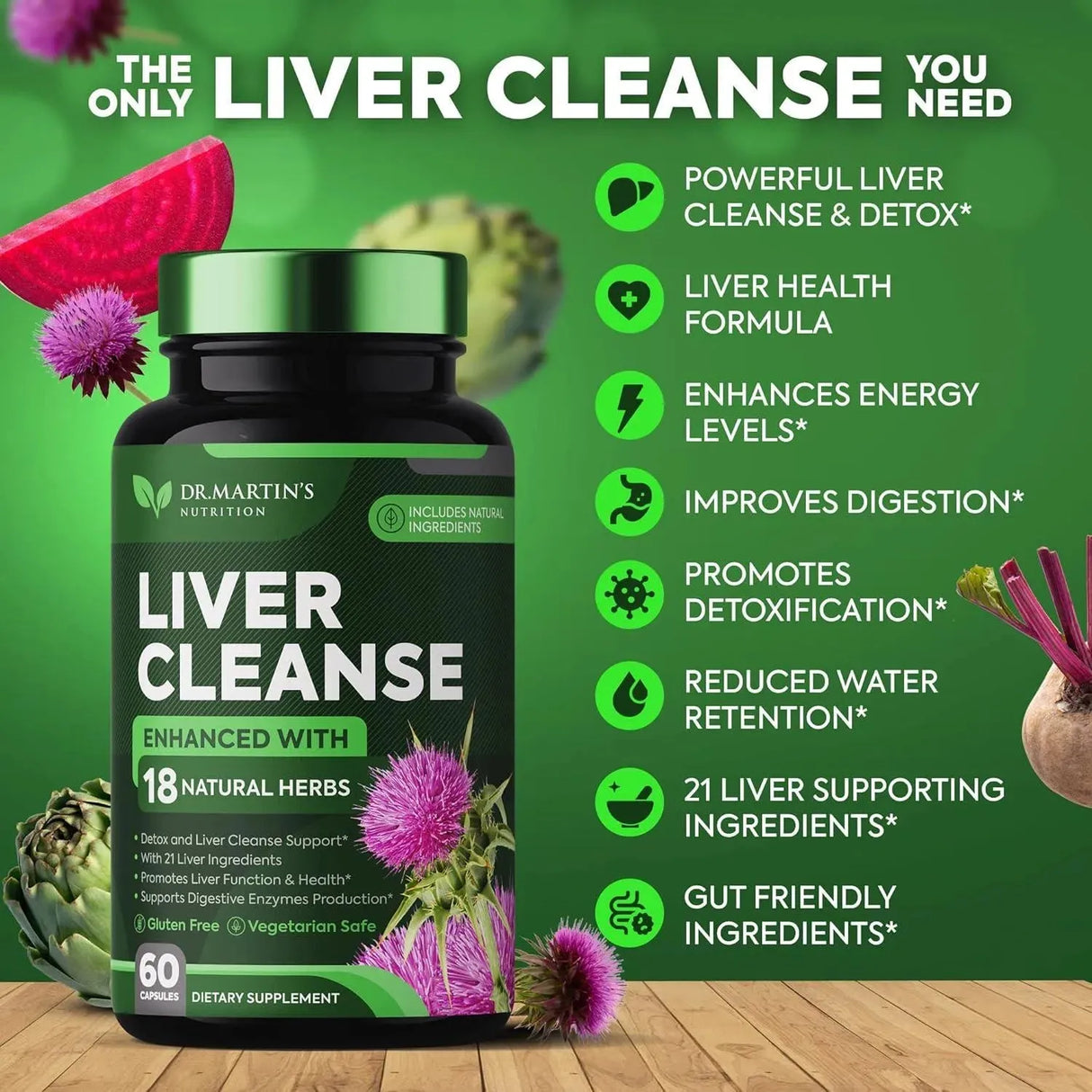 DR. MARTIN'S NUTRITION - DR. MARTIN'S NUTRITION Liver Cleanse Detox & Repair Formula 60 Capsulas - The Red Vitamin MX - Suplementos Alimenticios - {{ shop.shopifyCountryName }}