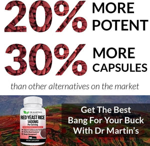 DR. MARTIN'S NUTRITION - DR. MARTIN'S NUTRITION Red Yeast Rice Extract 1400Mg. 180 Capsulas - The Red Vitamin MX - Suplementos Alimenticios - {{ shop.shopifyCountryName }}