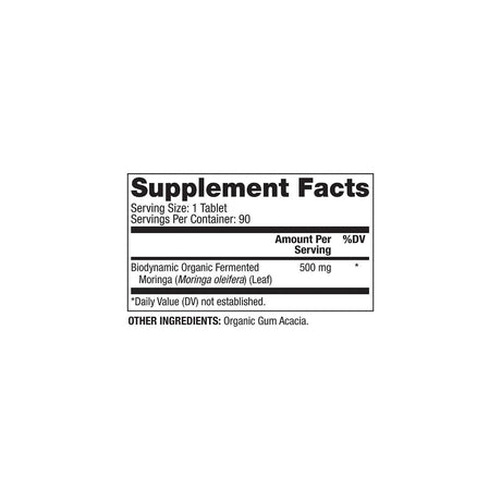 DR MERCOLA - Dr. Mercola Biodynamic Organic Fermented Moringa 90 Tabletas - The Red Vitamin MX - Suplementos Alimenticios - {{ shop.shopifyCountryName }}