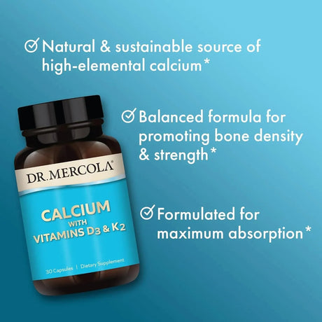 DR MERCOLA - Dr. Mercola Calcium with Vitamins D3 & K2 30 Capsulas - The Red Vitamin MX - Suplementos Alimenticios - {{ shop.shopifyCountryName }}