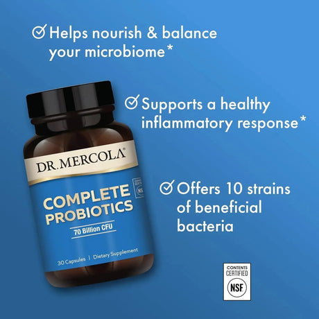 DR MERCOLA - Dr. Mercola Complete Probiotics 70 Billion CFU 30 Capsulas - The Red Vitamin MX - Suplementos Alimenticios - {{ shop.shopifyCountryName }}