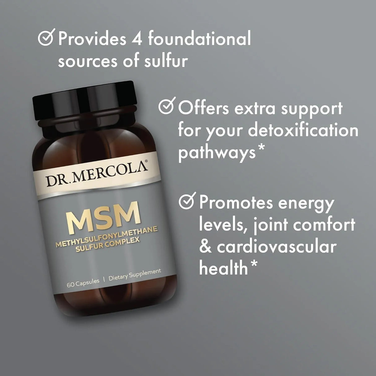 DR MERCOLA - Dr. Mercola MSM 60 Capsulas - The Red Vitamin MX - Suplementos Alimenticios - {{ shop.shopifyCountryName }}