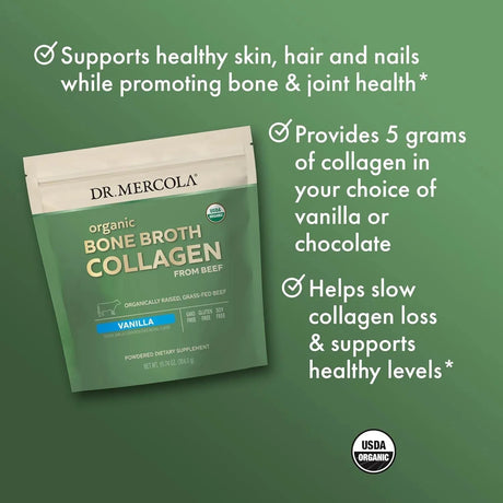 DR MERCOLA - Dr. Mercola Organic Bone Broth Collagen Powder Vanilla 30 Servicios 304.5 Gr. - The Red Vitamin MX - Suplementos Alimenticios - {{ shop.shopifyCountryName }}