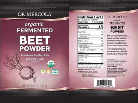 DR MERCOLA - Dr. Mercola Organic Fermented Beet Powder 150Gr. - The Red Vitamin MX - Suplementos Alimenticios - {{ shop.shopifyCountryName }}