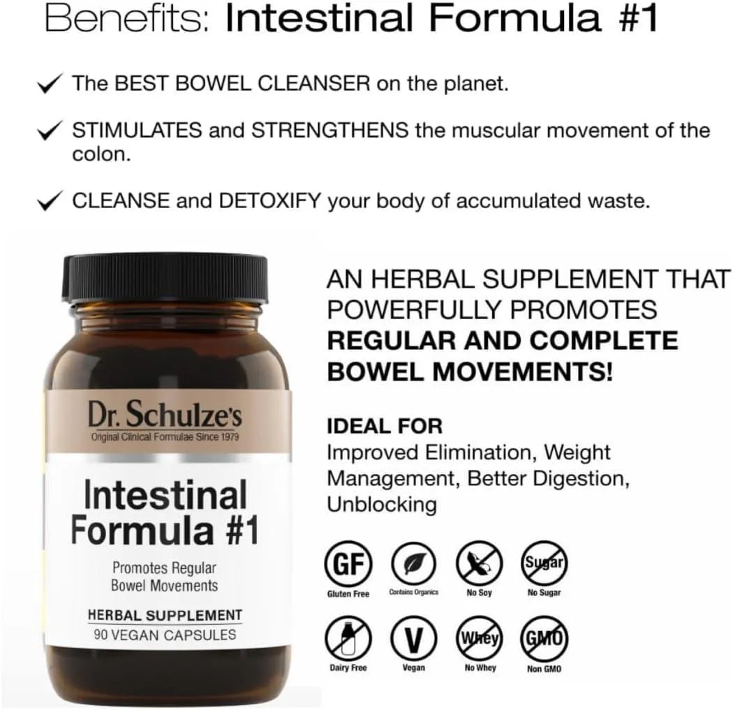 DR. SCHULZE'S - Dr. Schulze's Intestinal Formula #1 90 Capsulas - The Red Vitamin MX - Suplementos Alimenticios - {{ shop.shopifyCountryName }}