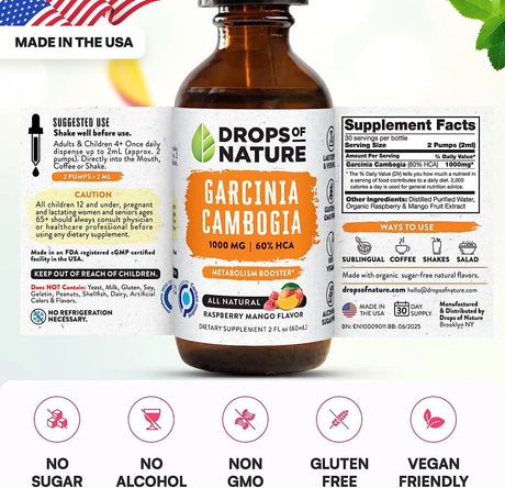 DROPS OF NATURE - Drops Of Nature Garcinia Cambogia 1000Mg. 60Ml. - The Red Vitamin MX - Suplementos Alimenticios - {{ shop.shopifyCountryName }}