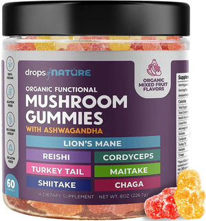 DROPS OF NATURE - Drops Of Nature Lions Mane Mushroom Supplement Gummies 60 Gomitas - The Red Vitamin MX - Suplementos Alimenticios - {{ shop.shopifyCountryName }}