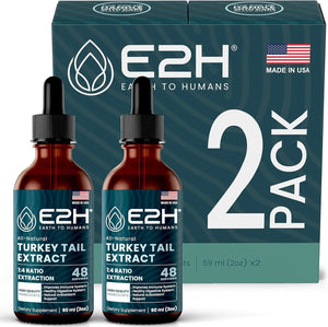 E2H - E2H EARTH TO HUMANS Turkey Tail Mushroom Extract 2 Fl.Oz. 2 Pack - The Red Vitamin MX - Suplementos Alimenticios - {{ shop.shopifyCountryName }}