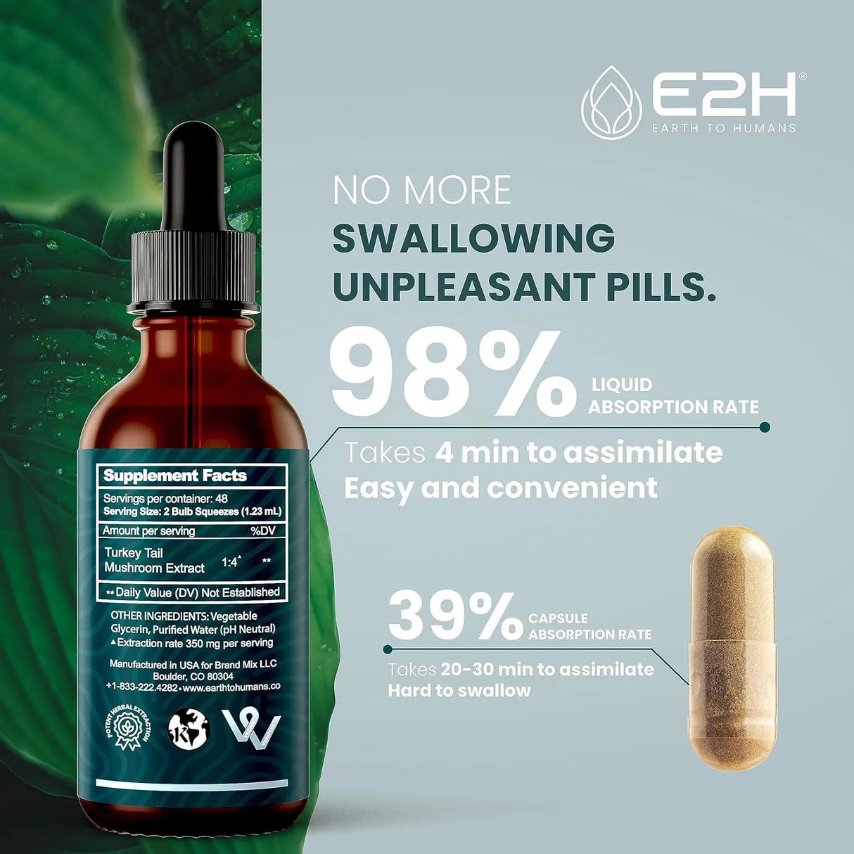 E2H - E2H EARTH TO HUMANS Turkey Tail Mushroom Extract 2 Fl.Oz. 2 Pack - The Red Vitamin MX - Suplementos Alimenticios - {{ shop.shopifyCountryName }}