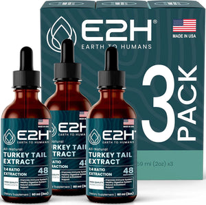 E2H - E2H EARTH TO HUMANS Turkey Tail Mushroom Extract 2 Fl.Oz. 3 Pack - The Red Vitamin MX - Suplementos Alimenticios - {{ shop.shopifyCountryName }}